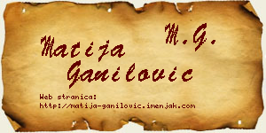 Matija Ganilović vizit kartica